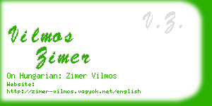 vilmos zimer business card